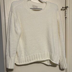 Cynthia Rowley white Textured Crew Neck Sweater